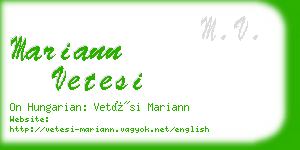 mariann vetesi business card